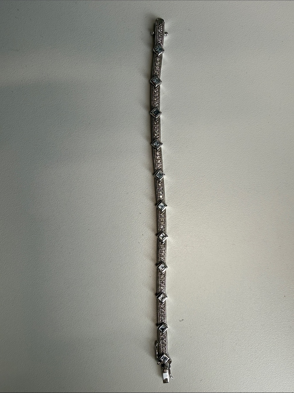 935 Sterling Silver Tennis Bracelet - with cubic zirconia diamonds